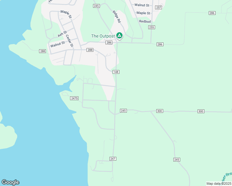 map of restaurants, bars, coffee shops, grocery stores, and more near County Road 245 in Pittsburg