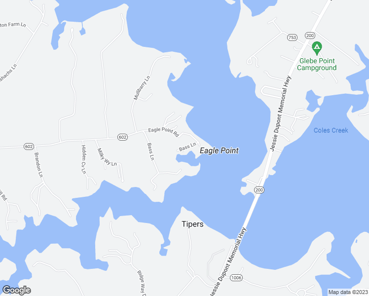 map of restaurants, bars, coffee shops, grocery stores, and more near 264 Bass Lane in Heathsville