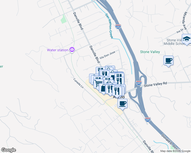 map of restaurants, bars, coffee shops, grocery stores, and more near 130 Alamo Plaza in Alamo