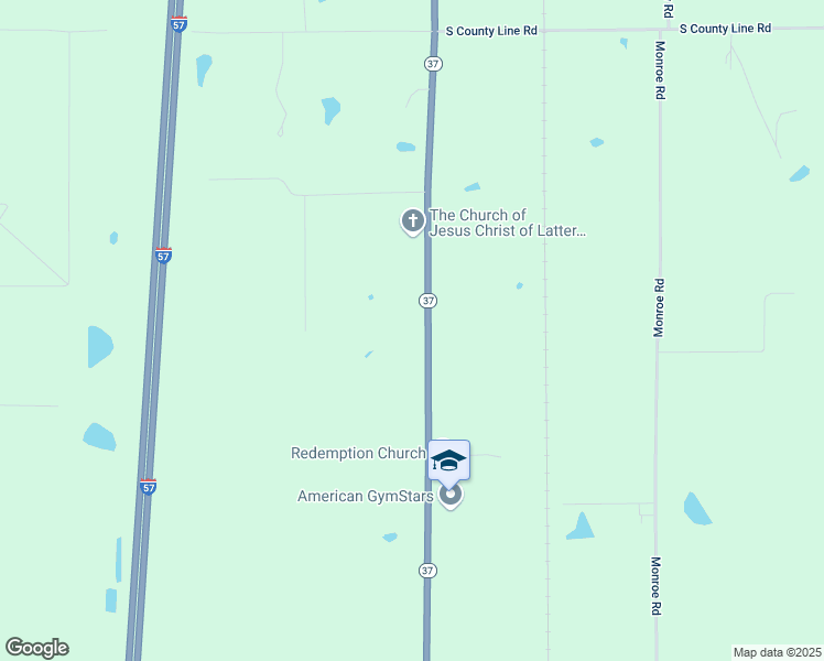 map of restaurants, bars, coffee shops, grocery stores, and more near 17755 Illinois 37 in Johnston City