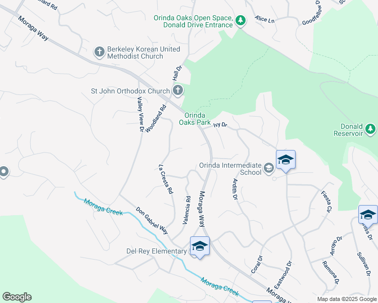 map of restaurants, bars, coffee shops, grocery stores, and more near 13 Carmen Court in Orinda