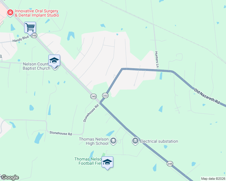map of restaurants, bars, coffee shops, grocery stores, and more near 2801-3099 Old Nazareth Road in Bardstown