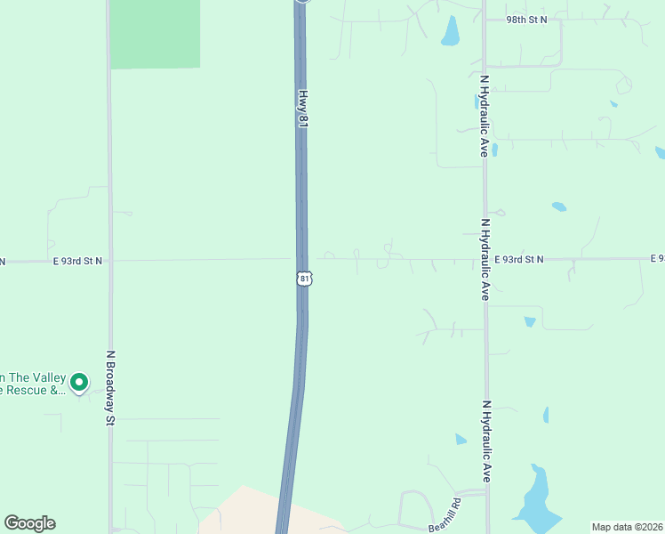 map of restaurants, bars, coffee shops, grocery stores, and more near 1201 East 93rd Street North in Valley Center