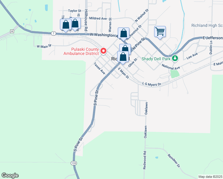 map of restaurants, bars, coffee shops, grocery stores, and more near 516 East Lockwood Drive in Richland