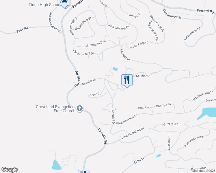 map of restaurants, bars, coffee shops, grocery stores, and more near 12695 Junipero Serra Way in Groveland