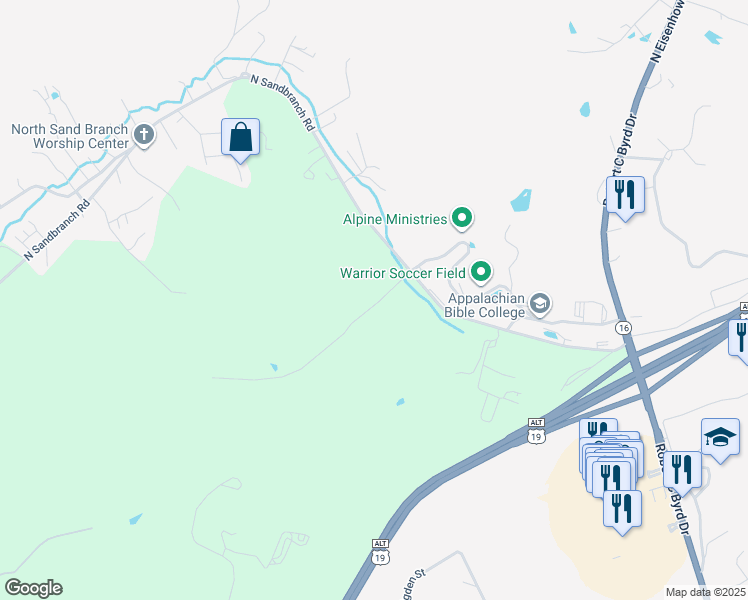 map of restaurants, bars, coffee shops, grocery stores, and more near 160 Bennett Road in Mount Hope