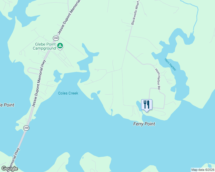 map of restaurants, bars, coffee shops, grocery stores, and more near 1023 Blackwells Wharf Road in Burgess