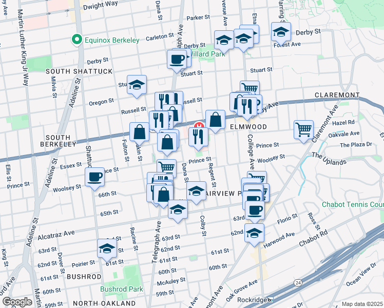 map of restaurants, bars, coffee shops, grocery stores, and more near in Berkeley