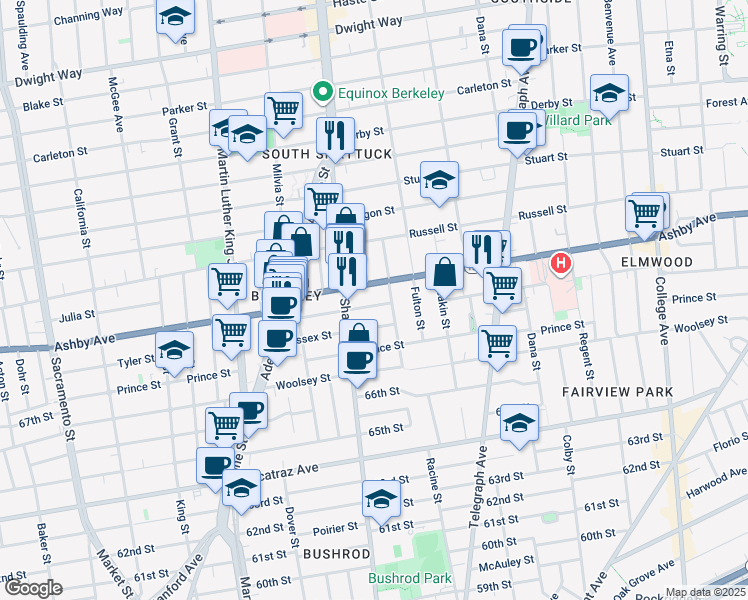 map of restaurants, bars, coffee shops, grocery stores, and more near in Berkeley