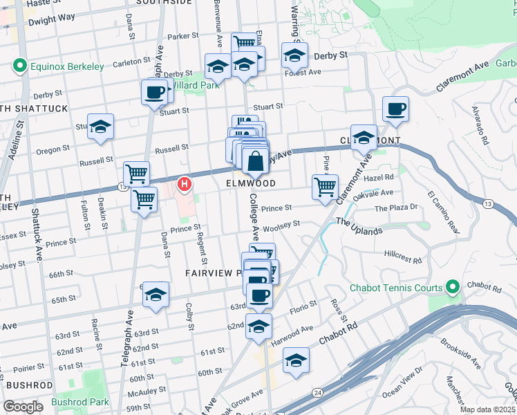 map of restaurants, bars, coffee shops, grocery stores, and more near in Berkeley
