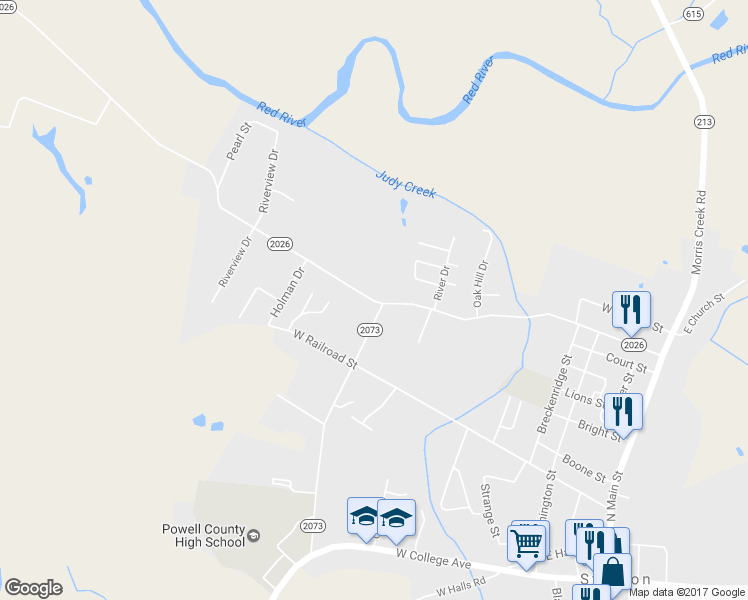 map of restaurants, bars, coffee shops, grocery stores, and more near 695 Maple Street in Stanton