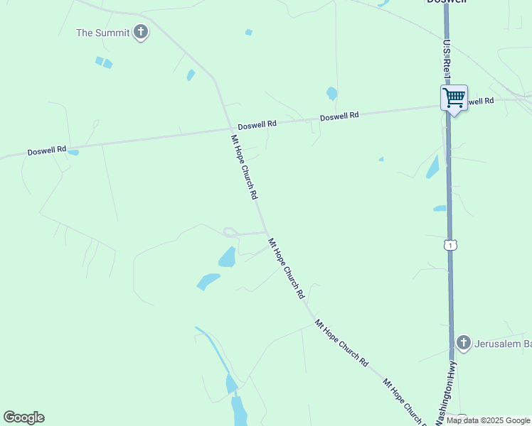 map of restaurants, bars, coffee shops, grocery stores, and more near 11132 Mount Hope Church Road in Doswell
