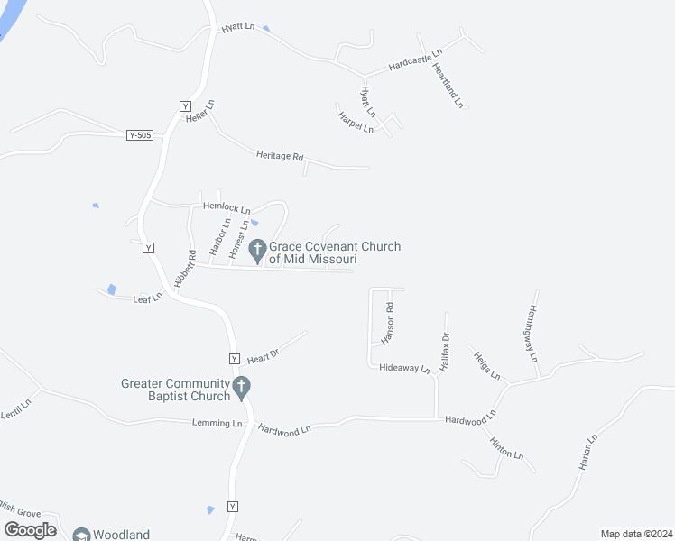 map of restaurants, bars, coffee shops, grocery stores, and more near 16549 Hunters Ridge Lane in Saint Robert