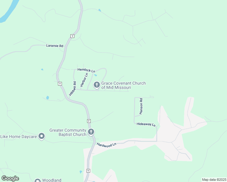 map of restaurants, bars, coffee shops, grocery stores, and more near 16588 Hunters Ridge Lane in Saint Robert