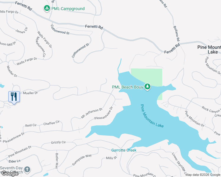 map of restaurants, bars, coffee shops, grocery stores, and more near 12786 Mount Jefferson Street in Groveland