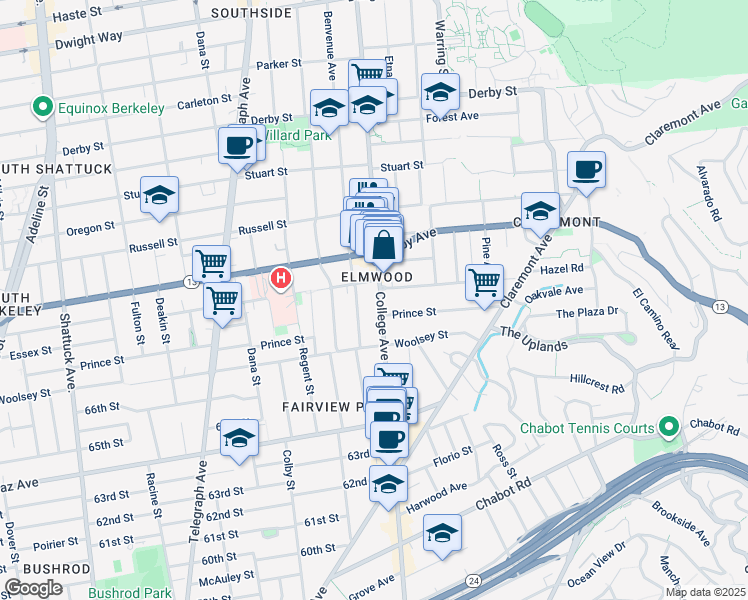map of restaurants, bars, coffee shops, grocery stores, and more near in Berkeley
