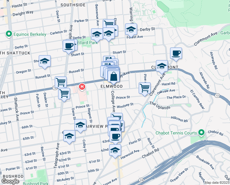 map of restaurants, bars, coffee shops, grocery stores, and more near in Berkeley