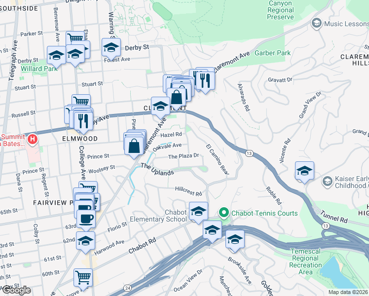 map of restaurants, bars, coffee shops, grocery stores, and more near in Berkeley