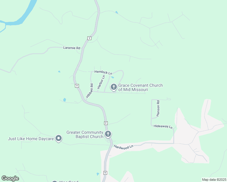 map of restaurants, bars, coffee shops, grocery stores, and more near 16728 Hunters Ridge Lane in Saint Robert