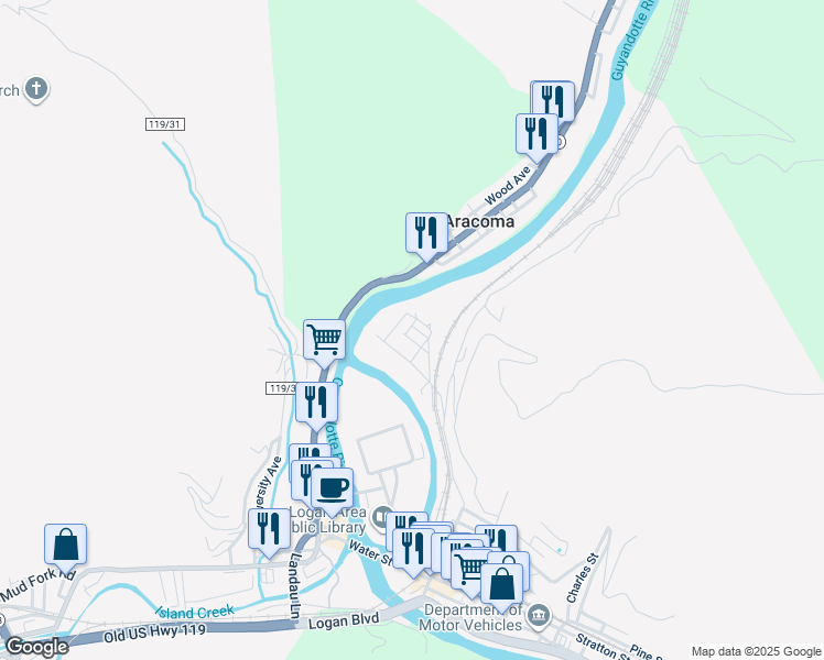 map of restaurants, bars, coffee shops, grocery stores, and more near 88 Everett Street in Logan