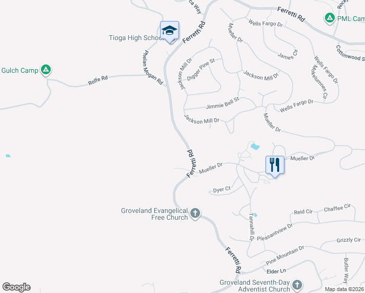 map of restaurants, bars, coffee shops, grocery stores, and more near 19246 Ferretti Road in Groveland