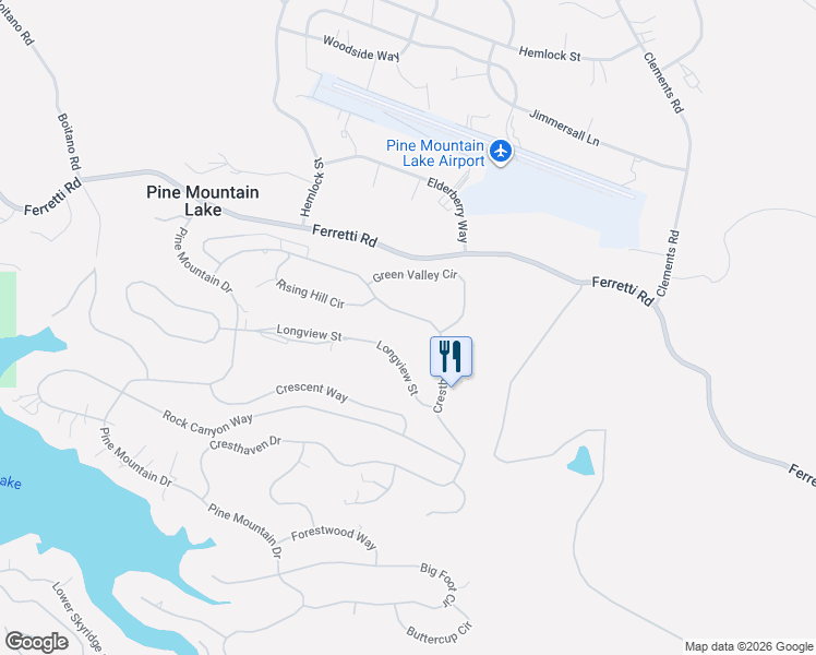 map of restaurants, bars, coffee shops, grocery stores, and more near 20686 Longview Street in Groveland