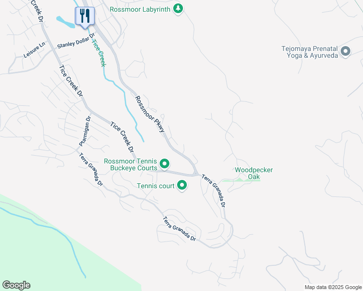 map of restaurants, bars, coffee shops, grocery stores, and more near 3520 Rossmoor Parkway in Walnut Creek