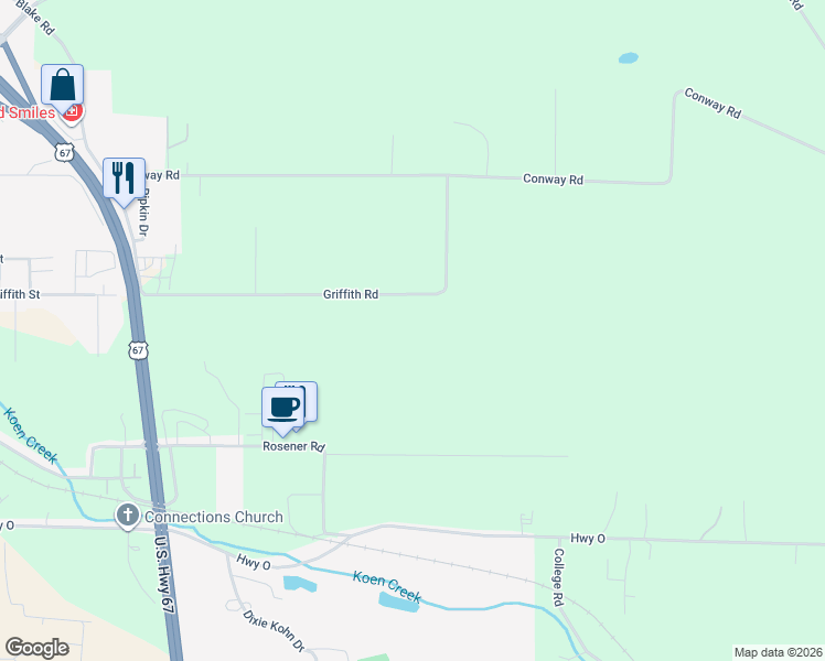 map of restaurants, bars, coffee shops, grocery stores, and more near 3552 Griffith Road in Farmington
