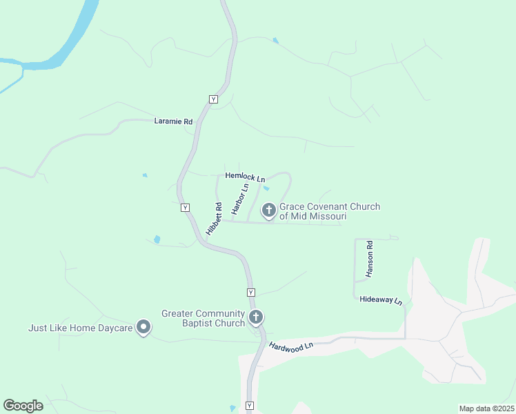 map of restaurants, bars, coffee shops, grocery stores, and more near 16711 Hunters Ridge Lane in Saint Robert