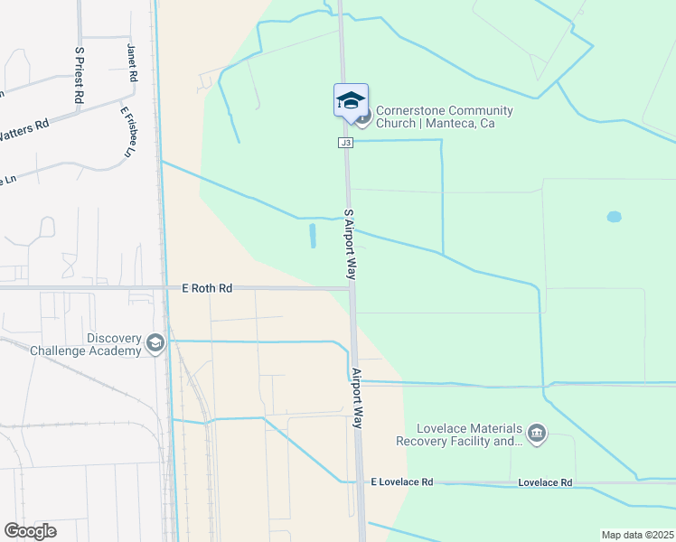 map of restaurants, bars, coffee shops, grocery stores, and more near 1485 Roth Road in Manteca