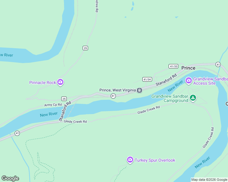 map of restaurants, bars, coffee shops, grocery stores, and more near 4843 Stanaford Road in Prince