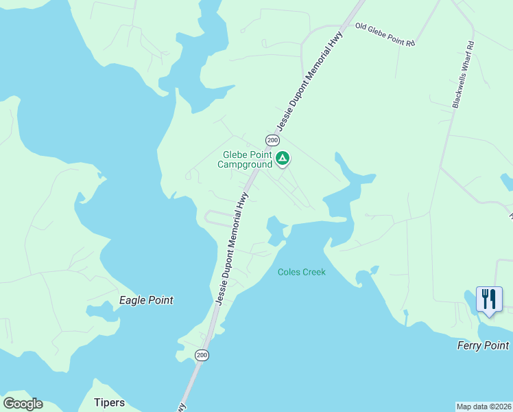 map of restaurants, bars, coffee shops, grocery stores, and more near 2073 Jessie Dupont Memorial Highway in Burgess