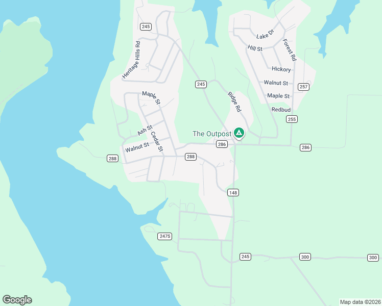 map of restaurants, bars, coffee shops, grocery stores, and more near County Road 286 in Hickory