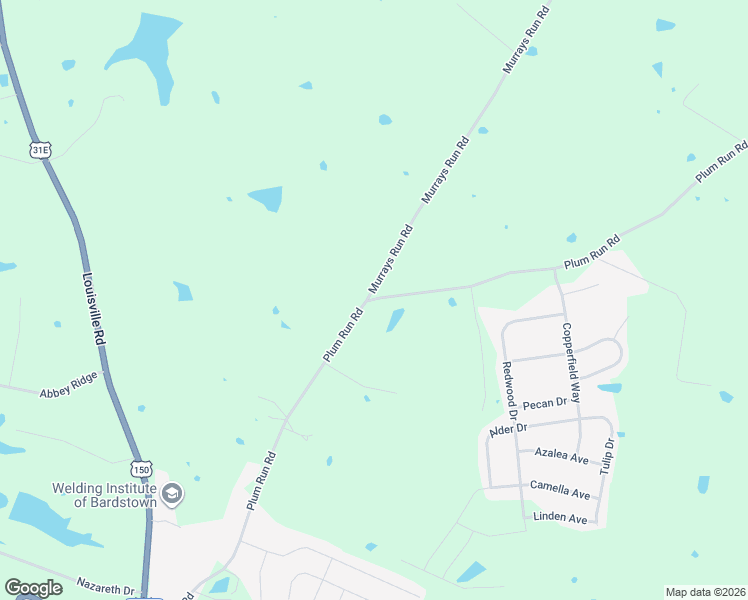 map of restaurants, bars, coffee shops, grocery stores, and more near 1001 Plum Run Road in Bardstown