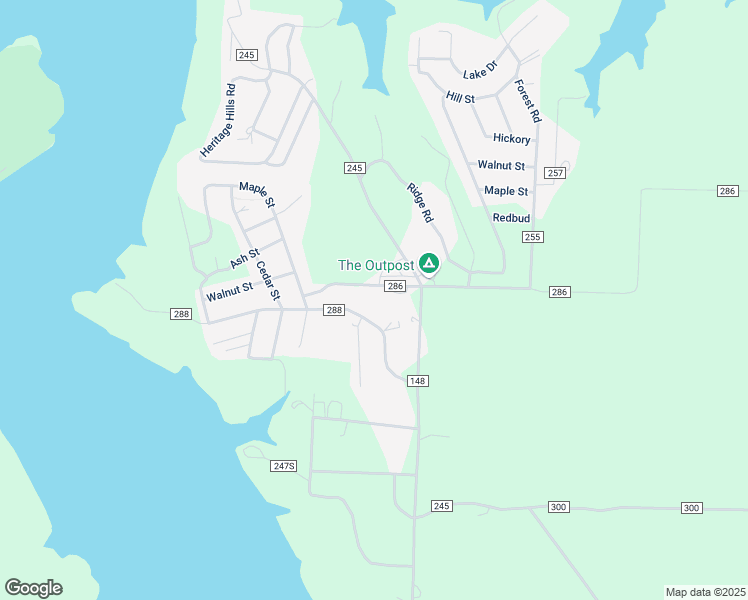map of restaurants, bars, coffee shops, grocery stores, and more near County Road 286 in Hickory