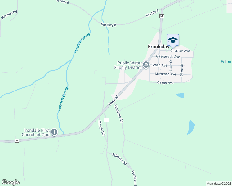 map of restaurants, bars, coffee shops, grocery stores, and more near 463 State Highway M in Park Hills