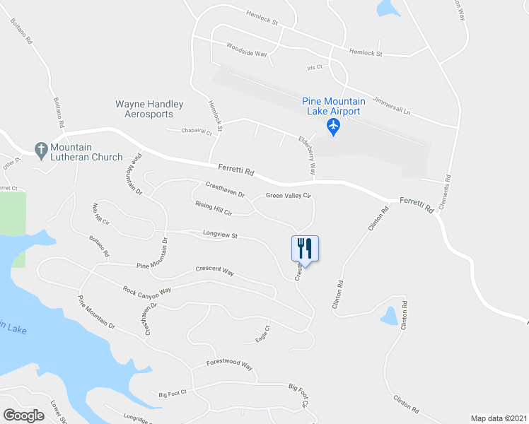 map of restaurants, bars, coffee shops, grocery stores, and more near 12825 Cresthaven Drive in Groveland