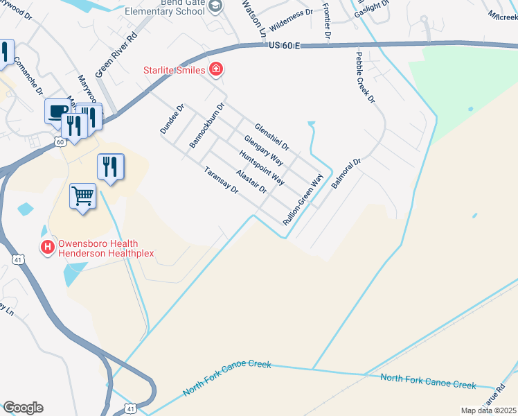 map of restaurants, bars, coffee shops, grocery stores, and more near 1299 Taransay Drive in Henderson