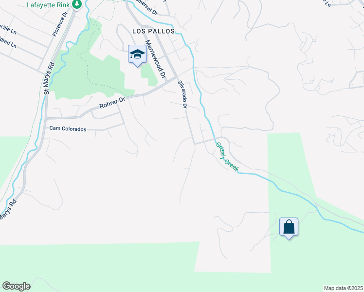 map of restaurants, bars, coffee shops, grocery stores, and more near 115 Marsha Place in Lafayette