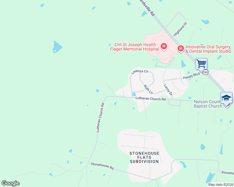 map of restaurants, bars, coffee shops, grocery stores, and more near 792-920 Lutheran Church Rd in Bardstown