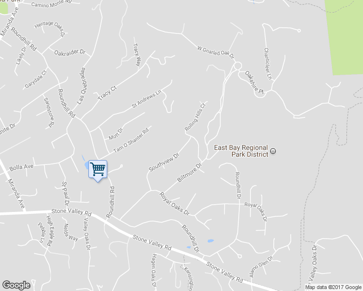 map of restaurants, bars, coffee shops, grocery stores, and more near 2491 Southview Drive in Alamo