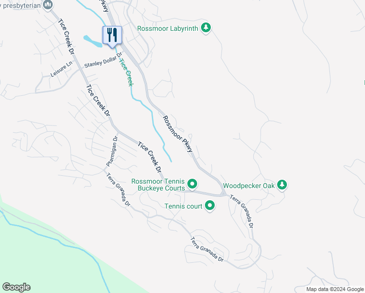 map of restaurants, bars, coffee shops, grocery stores, and more near 3333 Rossmoor Parkway in Walnut Creek