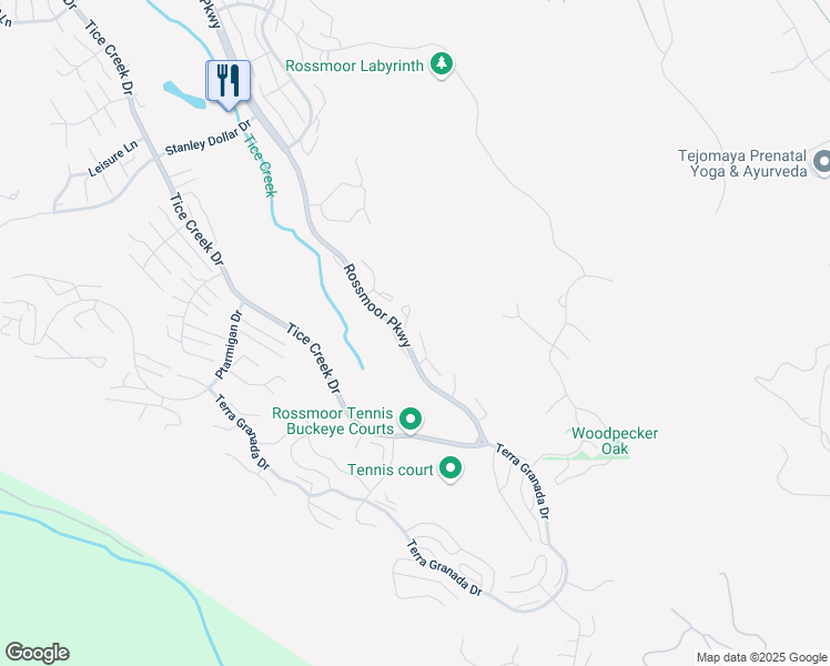 map of restaurants, bars, coffee shops, grocery stores, and more near 3424 Rossmoor Parkway in Walnut Creek