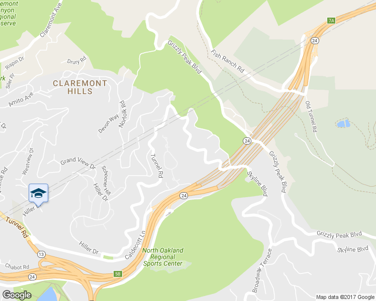 map of restaurants, bars, coffee shops, grocery stores, and more near 220 Caldecott Lane in Oakland