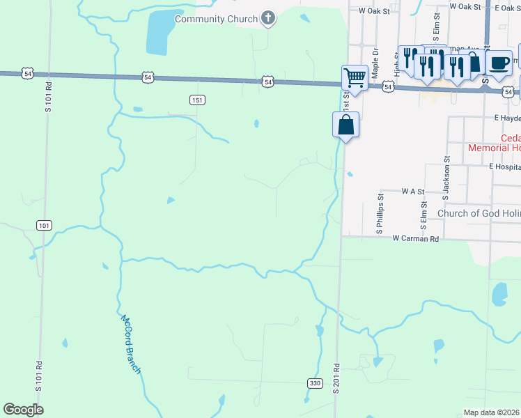 map of restaurants, bars, coffee shops, grocery stores, and more near 2962 South 175 Road in El Dorado Springs
