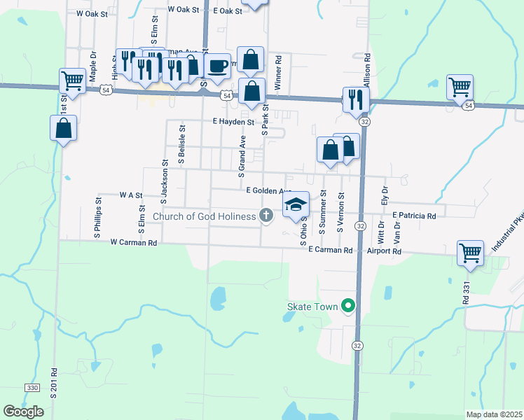 map of restaurants, bars, coffee shops, grocery stores, and more near 400 East Patricia Avenue in El Dorado Springs