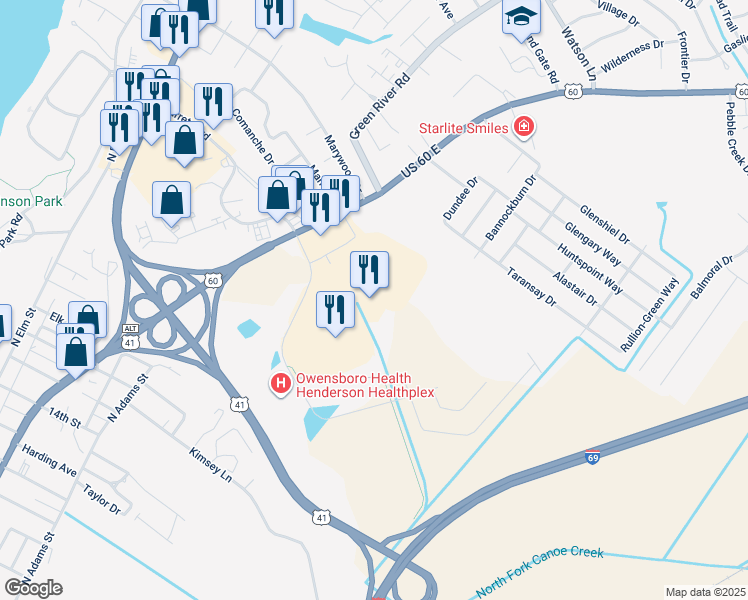 map of restaurants, bars, coffee shops, grocery stores, and more near 1111 Barret Boulevard in Henderson