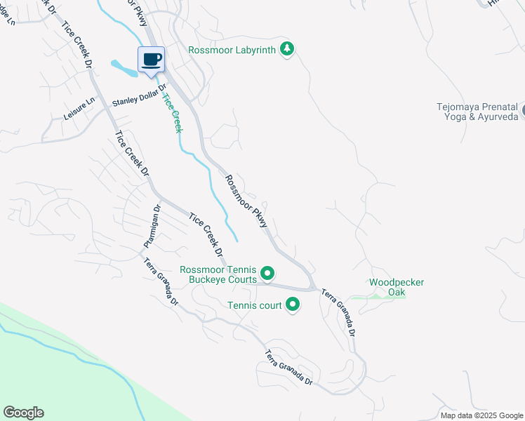 map of restaurants, bars, coffee shops, grocery stores, and more near 3430 Rossmoor Parkway in Walnut Creek