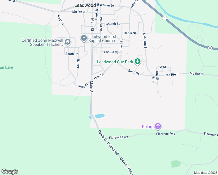 map of restaurants, bars, coffee shops, grocery stores, and more near in Leadwood