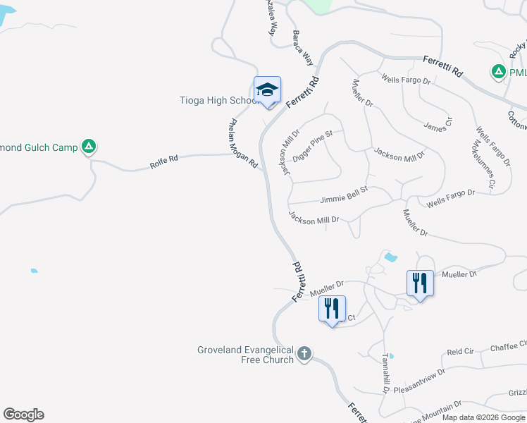 map of restaurants, bars, coffee shops, grocery stores, and more near 19270 Ferretti Road in Groveland